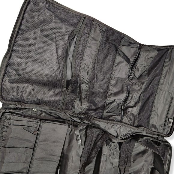 Briggs & Riley Baseline Deluxe Garment Bag Luggage Suitcase Black Leather Nylon - Picture 8 of 13